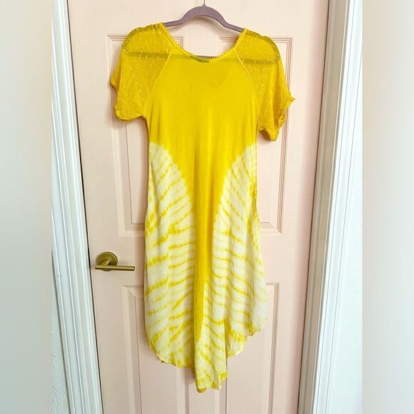 Yellow tie dye summer dress - Picture 6 of 7